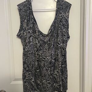 Torrid Black and White Paisley Blouse